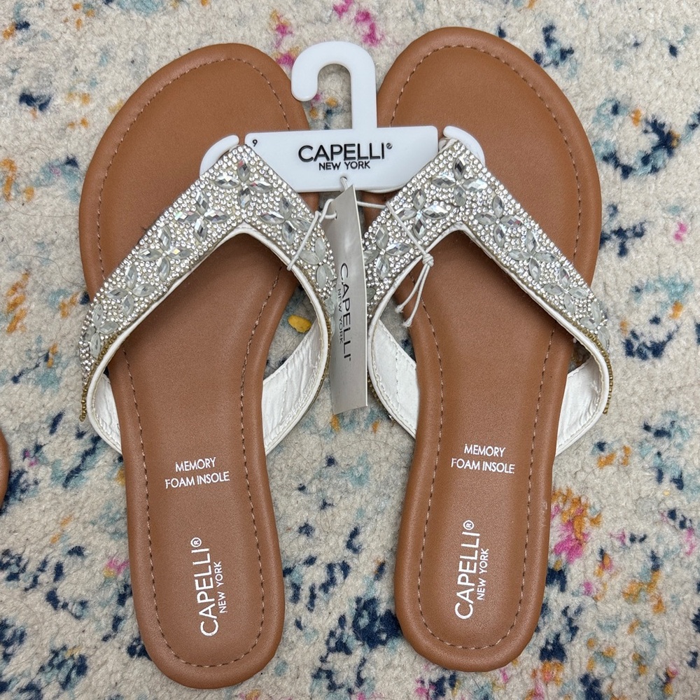 Capelli of New York Brown Sandals with Silver Details
